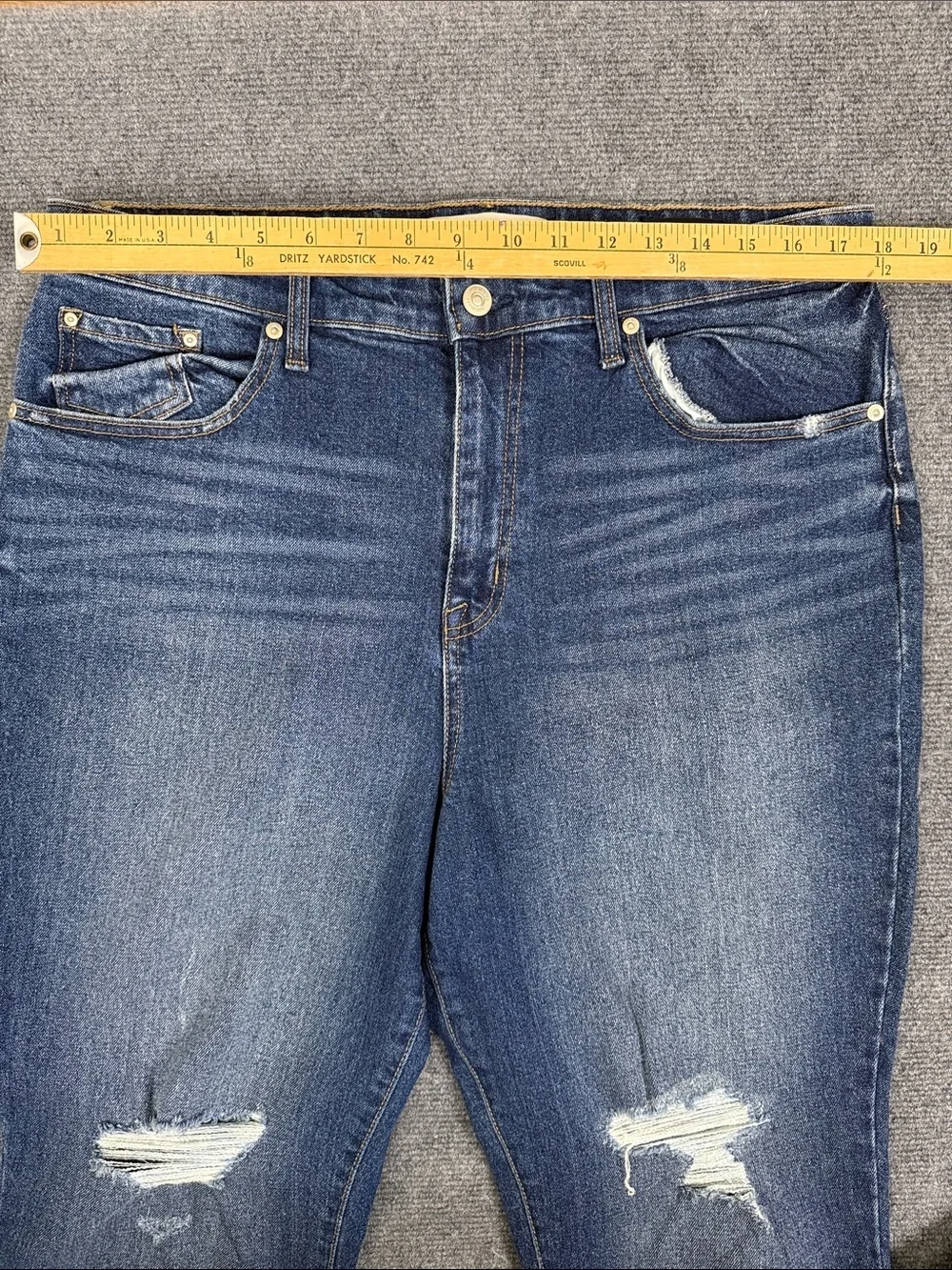 Ella Moss High Waist Crop Flare Distressed Cotton Jeans Sz 32 (B7)
